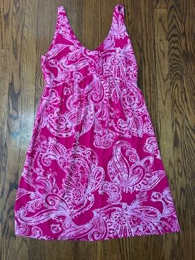 fresh produce Hot Pink Paisley Print Dress size M